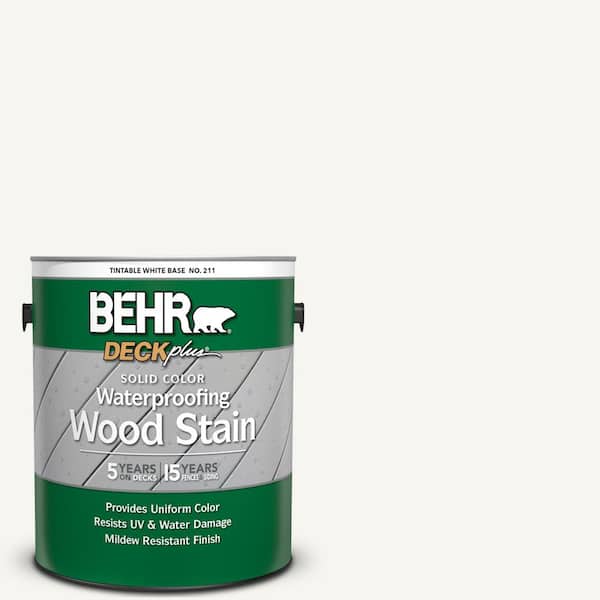 BEHR DECKplus 1 gal. White Base Solid Color Waterproofing Exterior Wood Stain