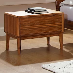 Currant 1-Drawer Amber Nightstand 17.5 in. x 24 in. x 18 in.