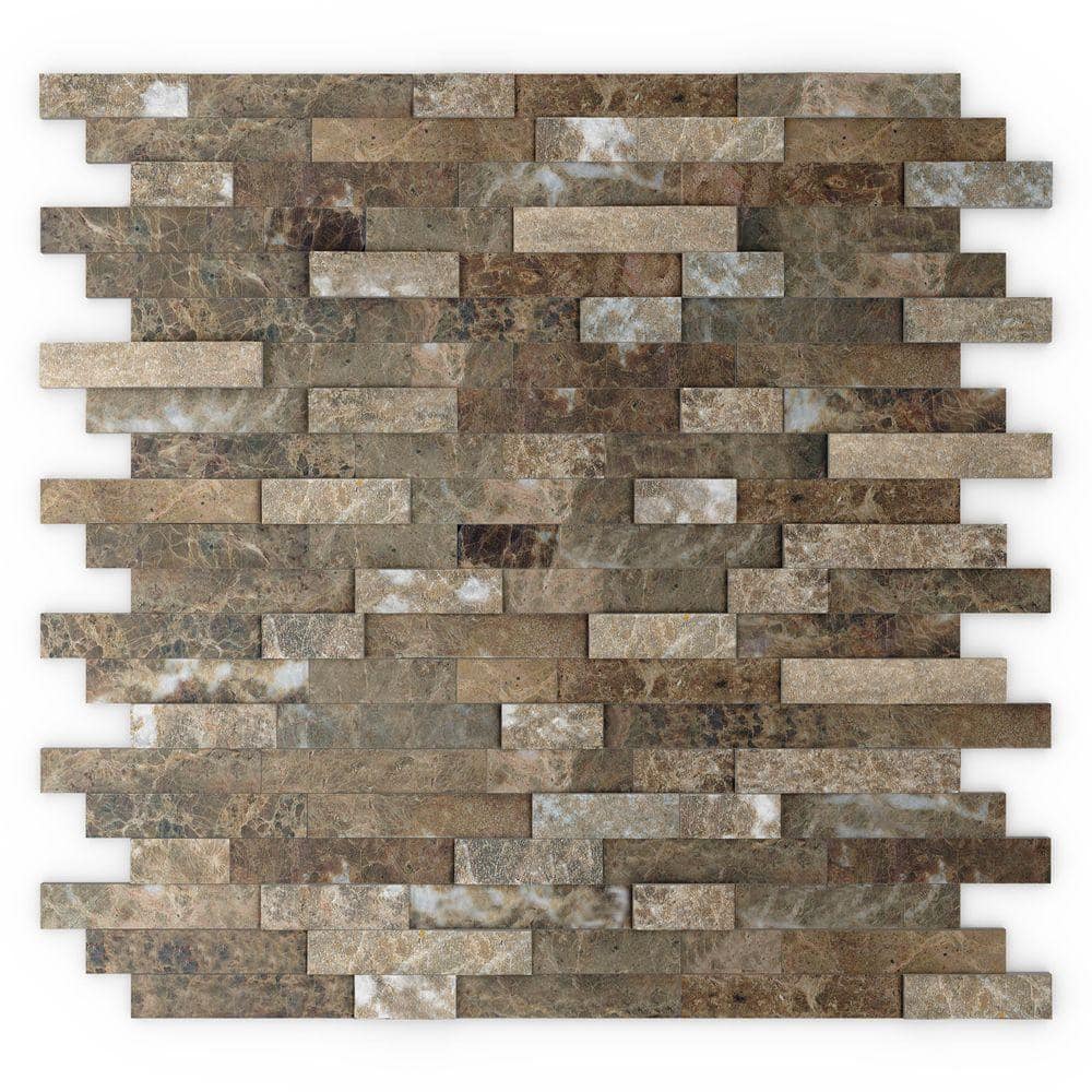 Reviews For Inoxia Speedtiles Bengal Brown 1177 In X 1157 In X 8 Mm Stone Self Adhesive Wall Mosaic Tile Usis313 2 The Home Depot