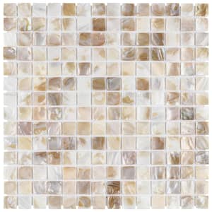 Conchella Square Natural 12 in. x 12 in. Natural Shell Mosaic Tile (10.2 sq. ft./Case)