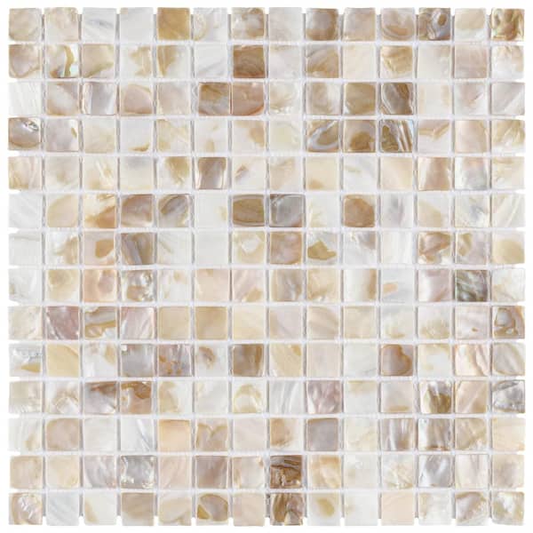 Merola Tile Conchella Square Natural 12 in. x 12 in. Natural Shell Mosaic Tile (10.2 sq. ft./Case)