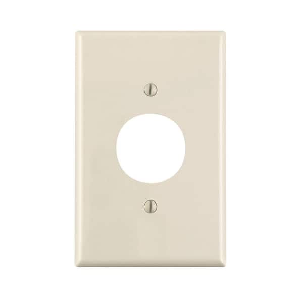 Leviton 1-Gang Light Almond 1.406 in. Hole Single Outlet/Receptacle Nylon Midway/Midsize Wall Plate (1-Pack) PJ7-T