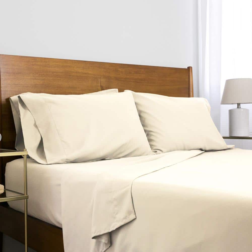 Southshore Fine Linens Vilano 16 in. Deep Pocket 7-Piece Off White Split King Microfiber Sheet Set