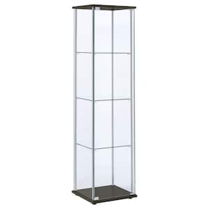 4-Shelf Glass Curio Cabinet Cappuccino and Clear