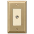 Metallic 1 Gang Coax Steel Wall Plate - Brushed Bronze