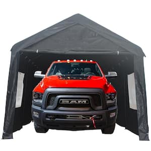 10 ft. x 20 ft. Heavy-Duty Canopy Carport Outdoor Portable Garage Grey