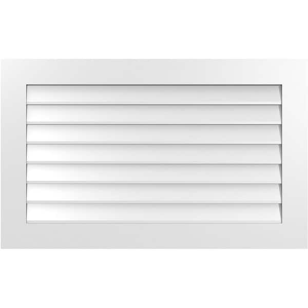 Ekena Millwork 42 in. x 26 in. Vertical Surface Mount PVC Gable Vent: Decorative with Standard Frame