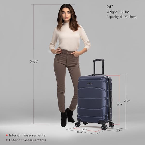 Sense Lightweight Hardside Spinner Luggage 24 in. Blue