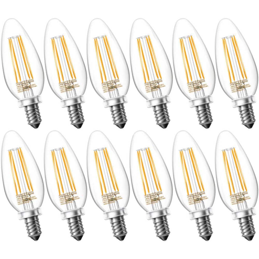 60-Watt Equivalent B11 Dimmable E12 Candelabra ENERGY STAR Clear Glass LED Vintage Edison Light Warm White 12-Pack price history on PriceWatchPro