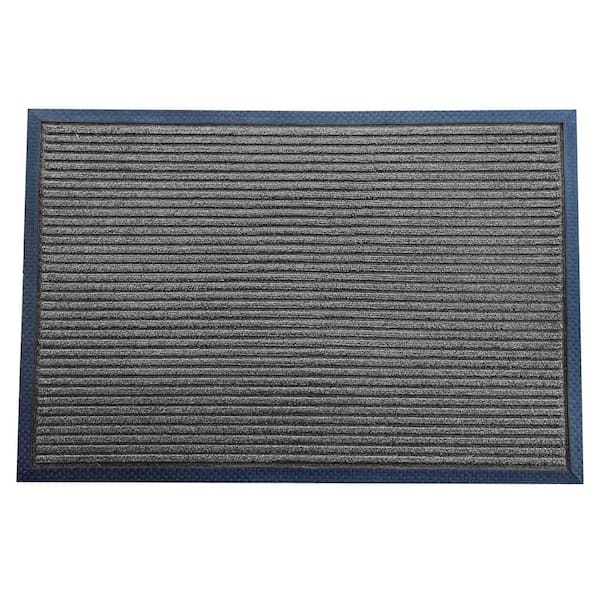 Envelor Black 36 in. x 60 in. Stripes Floor Mat Indoor/Outdoor Door Mat