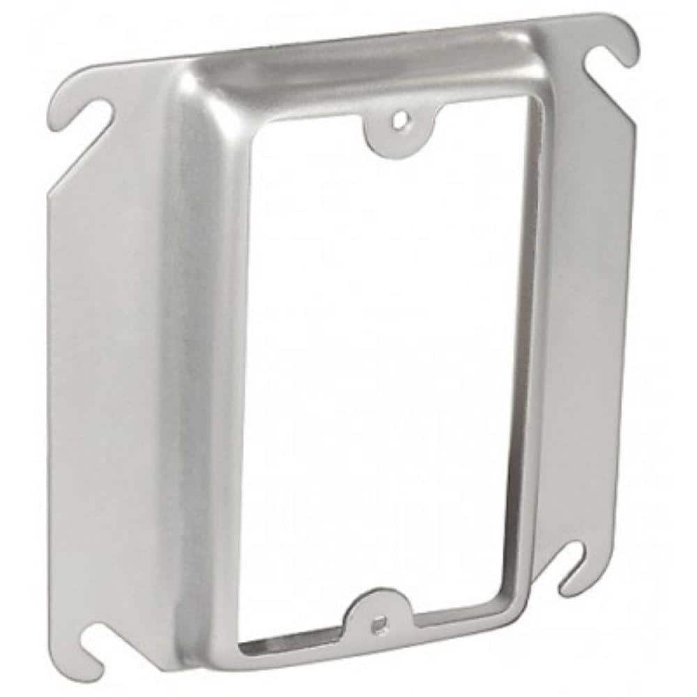 Southwire 4 in. W Steel Metallic 1-Gang Single-Device Square Cover, 5/8 in.  Raised (1-Pack) 52C14-5/8-UPC - The Home Depot