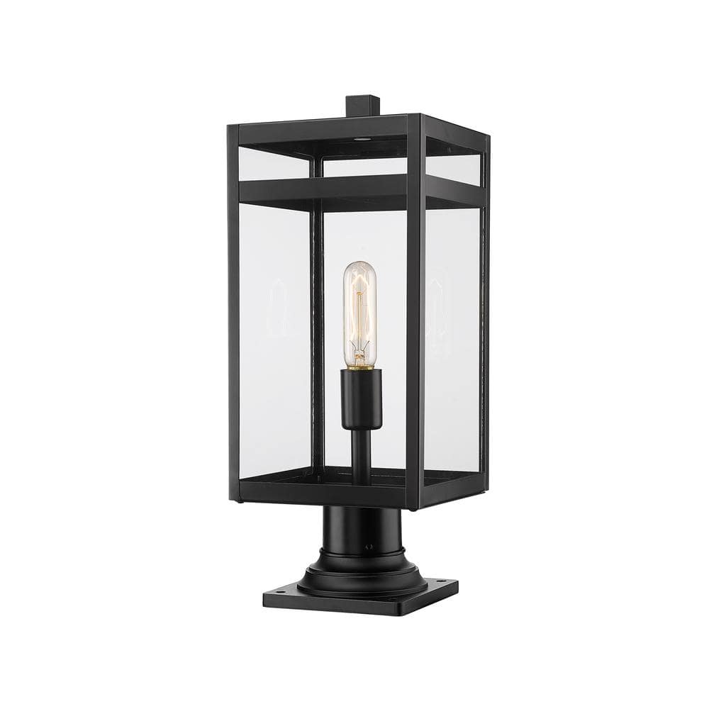 Nuri 19 .75 in 1 Light Black Aluminum Hardwired Outdoor Weather Resistant P