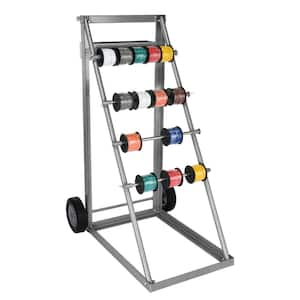 Grey Steel Transportable Multi Axle Cable Caddy with Wheels and Tool Tray