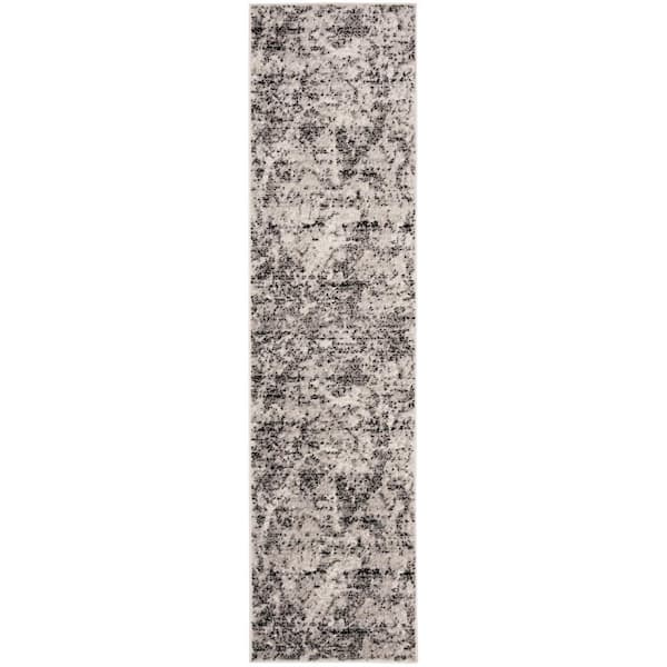 Skyler 2 ft. x 10 ft. Charcoal/Ivory Marble Overdyed Runner Rug