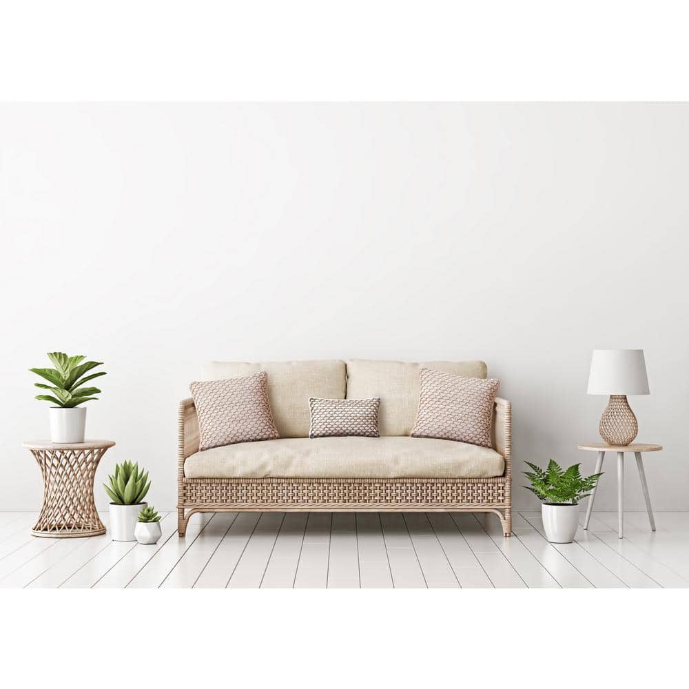 Chic Rustic Jada 20" White Cotton & Jute Decorative Pillow
