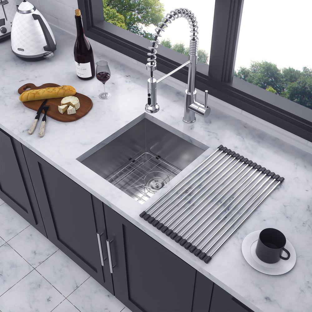 15" x 13" Brushed Stainless Steel Undermount Single Bowl Bar Sink