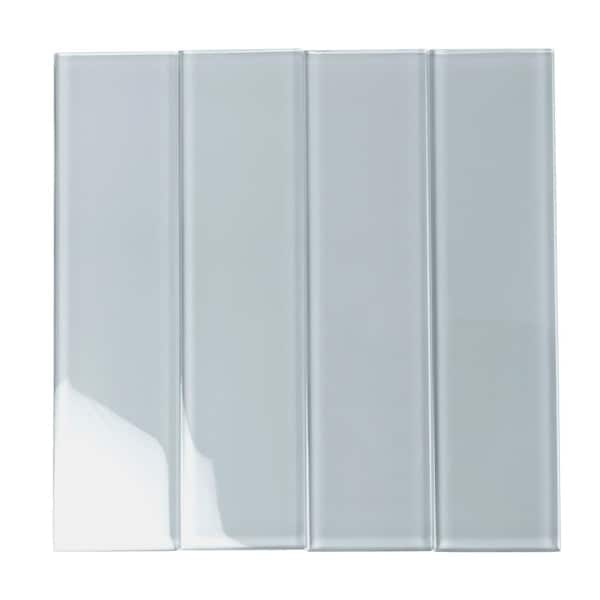 Glacier Aura Gray 3X12 Frosted Glass Tile