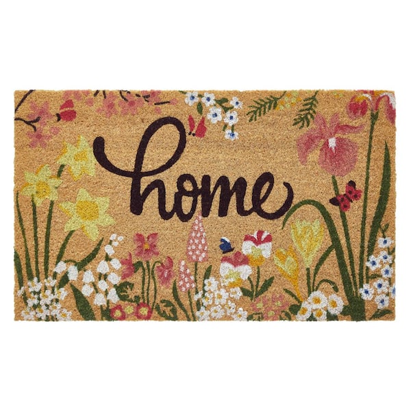 Home 18 in. x 30 in. Coir Indoor/Outdoor Door Mat Multi-Colored