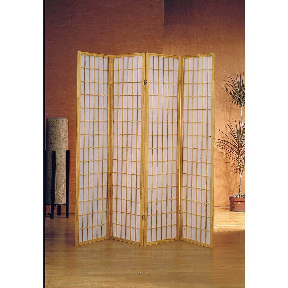 Venetian Worldwide 68 in. Wide Natural 4-Panel Tile Design Room Divider ...