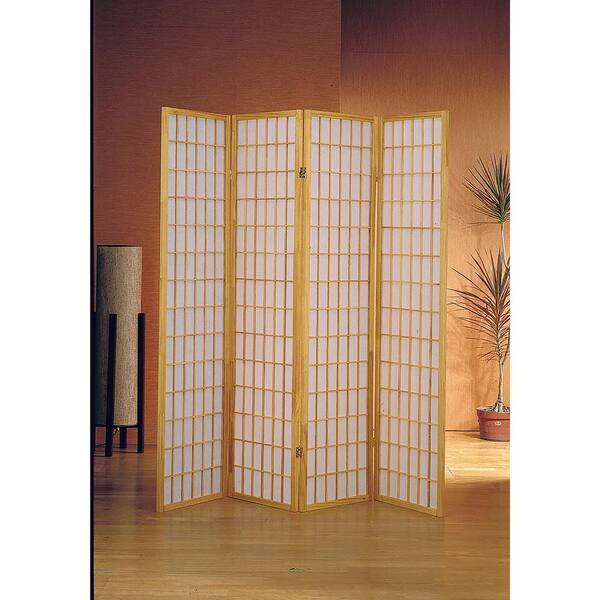 Venetian Worldwide 68 in. Wide Natural 4-Panel Tile Design Room Divider