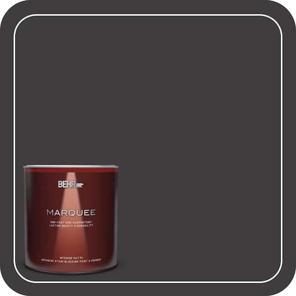 BEHR MARQUEE 1 qt. #T13-3 Black Lacquer Matte Interior Paint & Primer