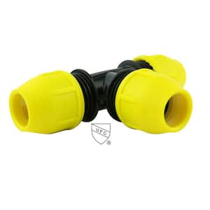 3/4 in. IPS DR 11 Underground Yellow Poly Gas Pipe Tee