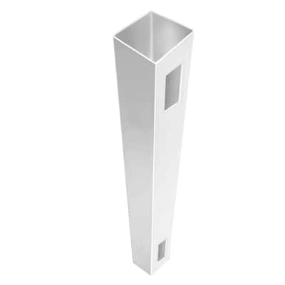 5 in. x 5 in. x 7 ft. White Vinyl Routed Fence End/Gate Post