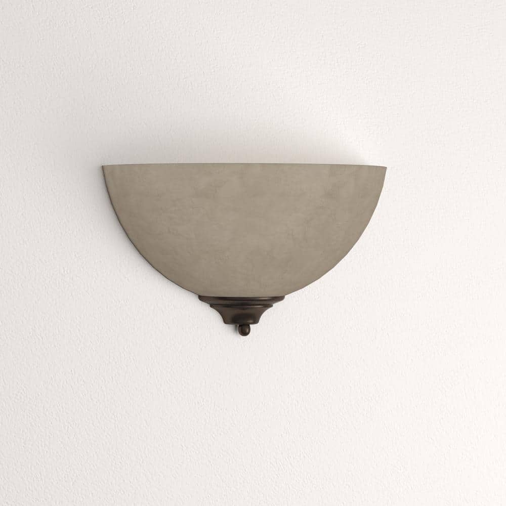 Old Bronze Tuscan Suede Glass Wall Sconce, 7x12 Inches