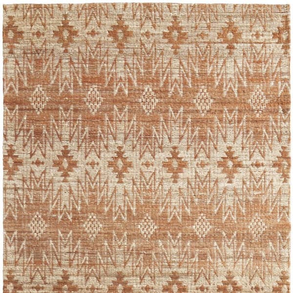 5 X 8 Orange, Tan Geometric Area Rug