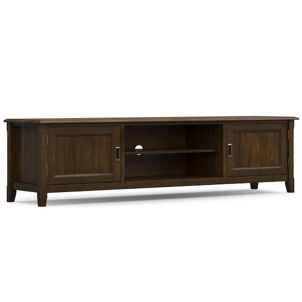 Burlington Mahogany Brown 72 in. Low TV Media Stand For TVs up to 80 in.