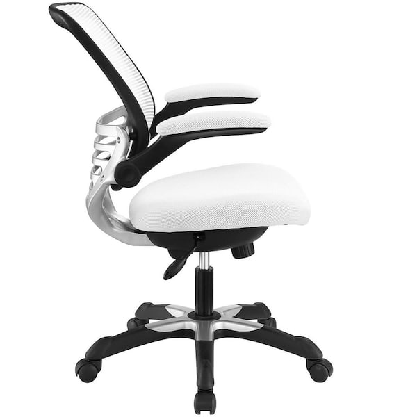 MODWAY Edge 26 in. Width Big and Tall White Mesh Ergonomic Chair