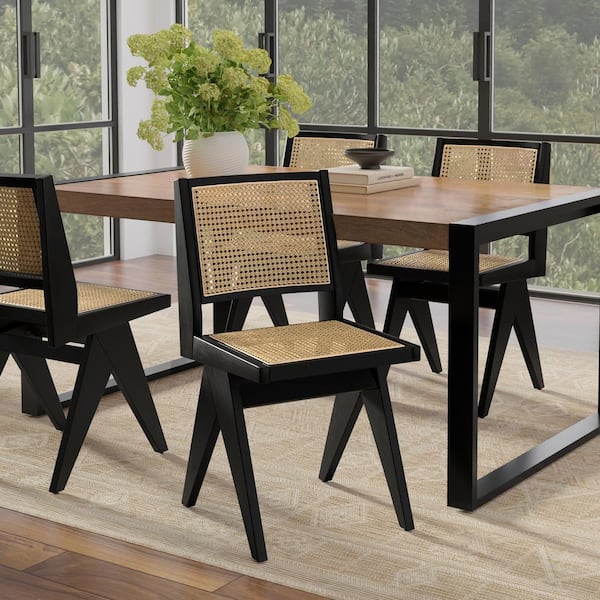 Simpli Home Regina Black Dining Chair (Set of 2)