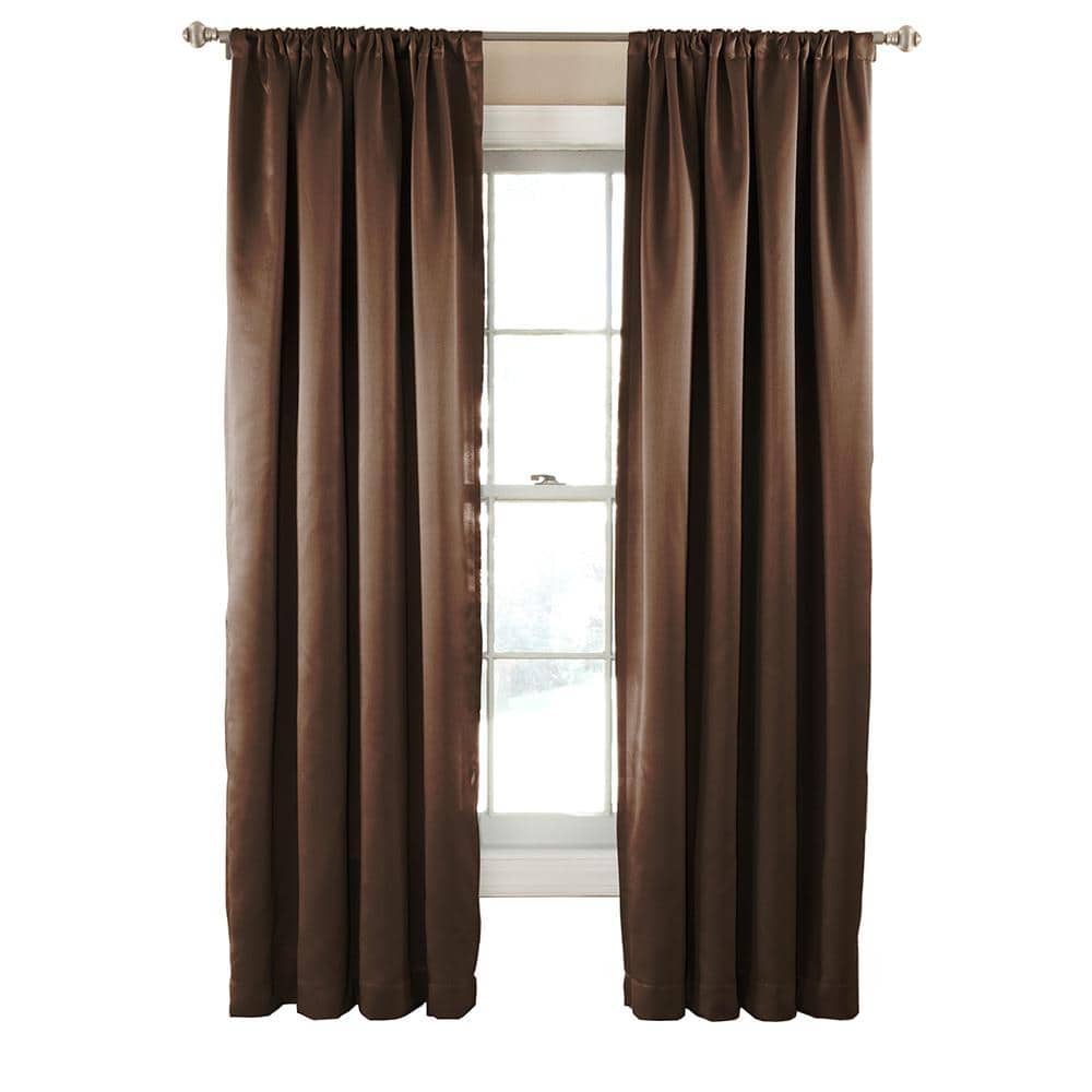 Espresso Energy Efficient Blackout Rod Pocket Drapes