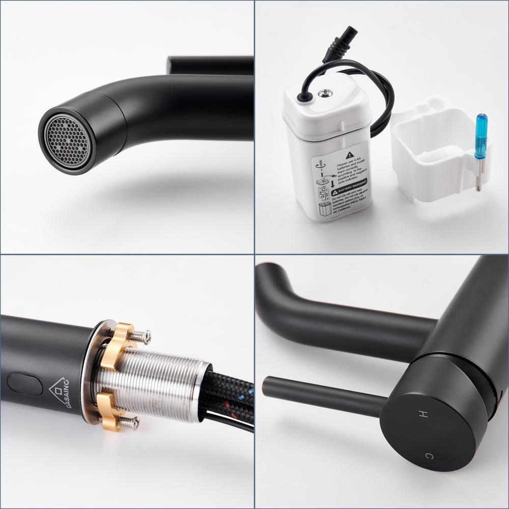 Matte Black Stainless Steel Touchless Bathroom Sink Faucet