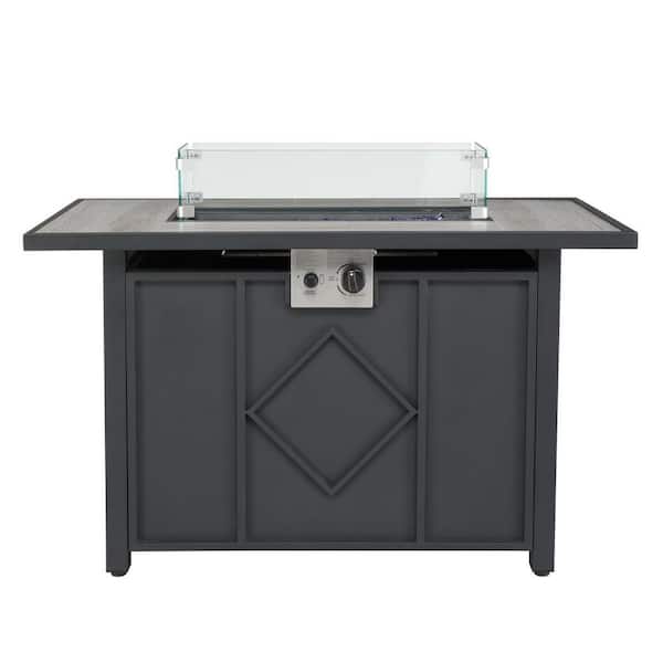 Karl home 42 in. W x 20 in. D x 24 in. H Steel Propane Outdoor Fire Pit Table with Lid