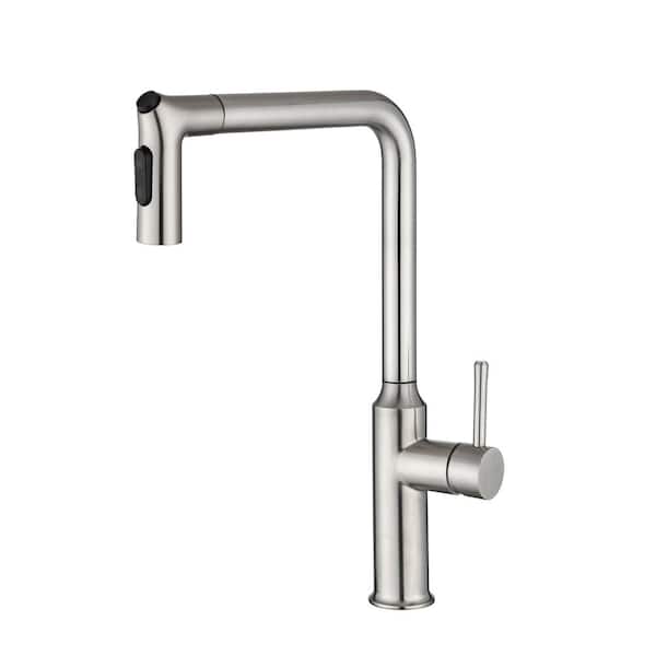 RX6013BN Single Handle Pull-Down Sprayer Kitchen Faucet in Brushed Nickel