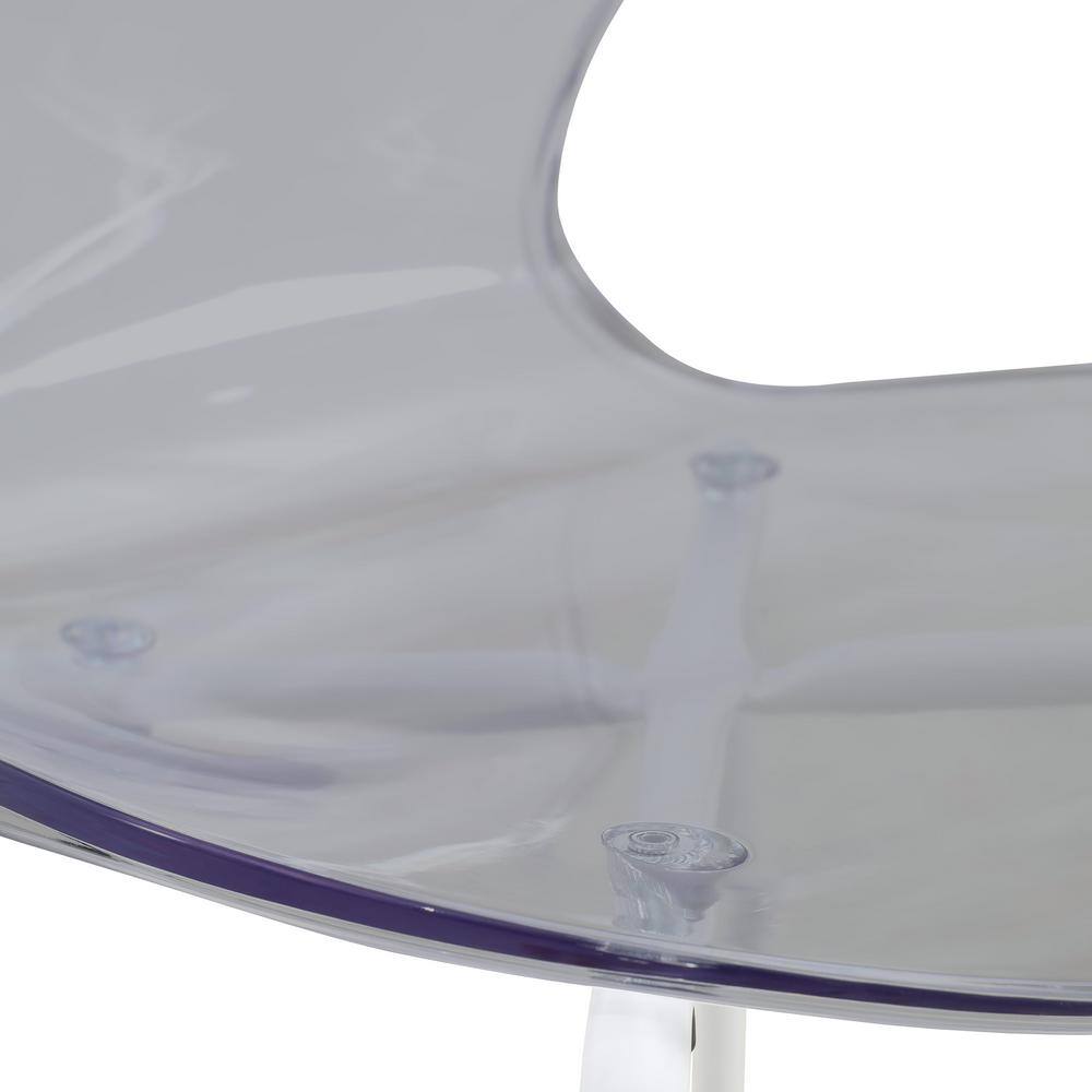 Oyster Transparent Black Plastic Side Chair with Stainless Steel Legs