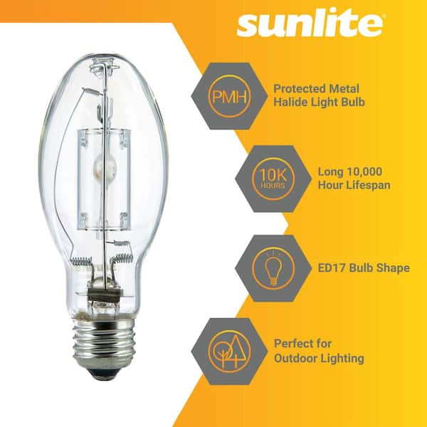 Sunlite 50-Watt ED17 Protected Metal Halide Medium E26 Base