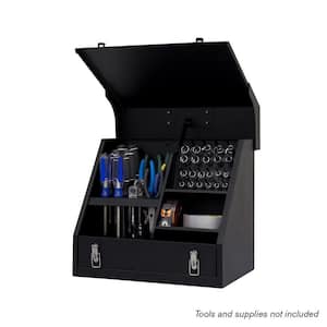 15 in. W x 11 in. D Portable Handheld Steel Shop Triangle Tool Box for Sockets, Wrenches and Screwdrivers