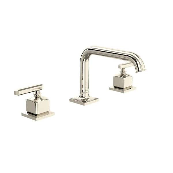 ROHL Apothecary 8 in. Widespread Double Handle Bathroom Faucet in Polished Nickel