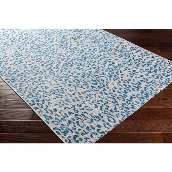 Eliti Navy 7 ft. 10 in. x 10 ft. 2 in. Indoor/Outdoor Patio Area Rug