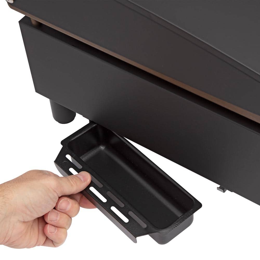 17" Black Stainless Steel Tabletop Gas Griddle with Hood