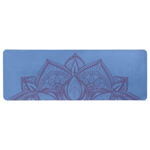 Suede Hot Yoga Mat with Strap, Blue