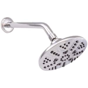 5-Spray Patterns with 1.8 GPM 6 in. Wall Mount Fixed Shower Head w/ 10 in. Shower Arm in Polished Chrome