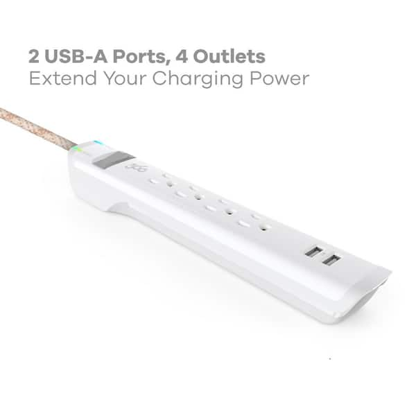 Feit Electric 5 ft. L 4 Outlets Wi-Fi Power Strip with USB White