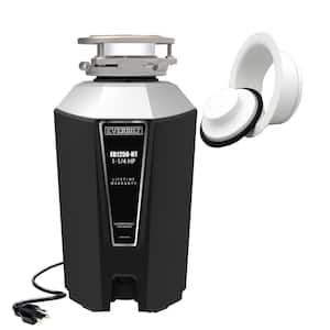 Designer Series 1.25 HP Continuous Feed Garbage Disposal with White Sink Flange and Attached Power Cord