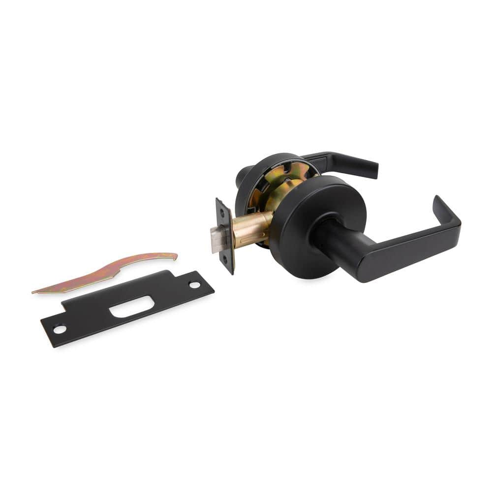 Matte Black Commercial Grade 2 Cylindrical Passage Door Handle