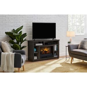 Maynard 48 in. Freestanding Electric Fireplace TV Stand in Cappuccino with Ash Grain