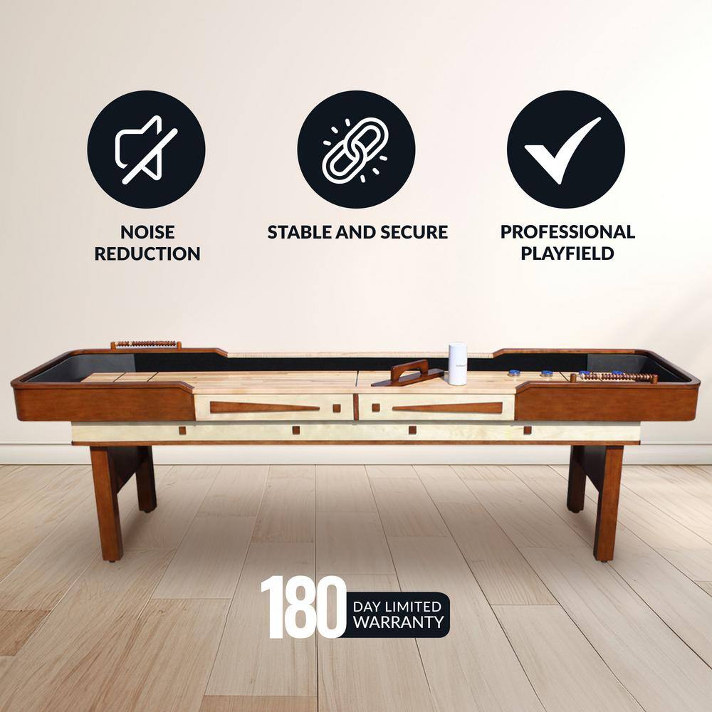 Merlot 9-Foot Walnut Shuffleboard Table with Hardwood Playfield