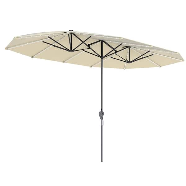 Outsunny 15 ft. Market Patio Umbrella in Cream White
